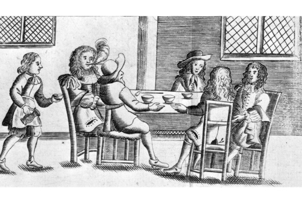 Men enjoying a drink and a chat in a coffee house, 1674. Coffee houses became known as âschools of the wiseâ, where people would gossip, argue and discuss the breaking news of the day. (Photo by Hulton Archive/Getty Images)